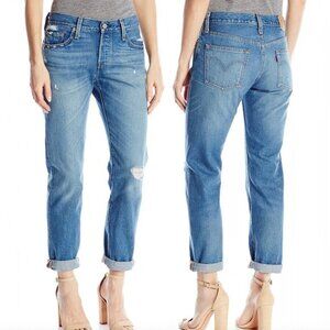 LEVI'S LEVIS 501 CT Jeans Customized Tapered Ripped Button Fly Cropped W26 L32